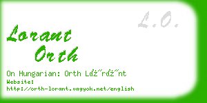 lorant orth business card